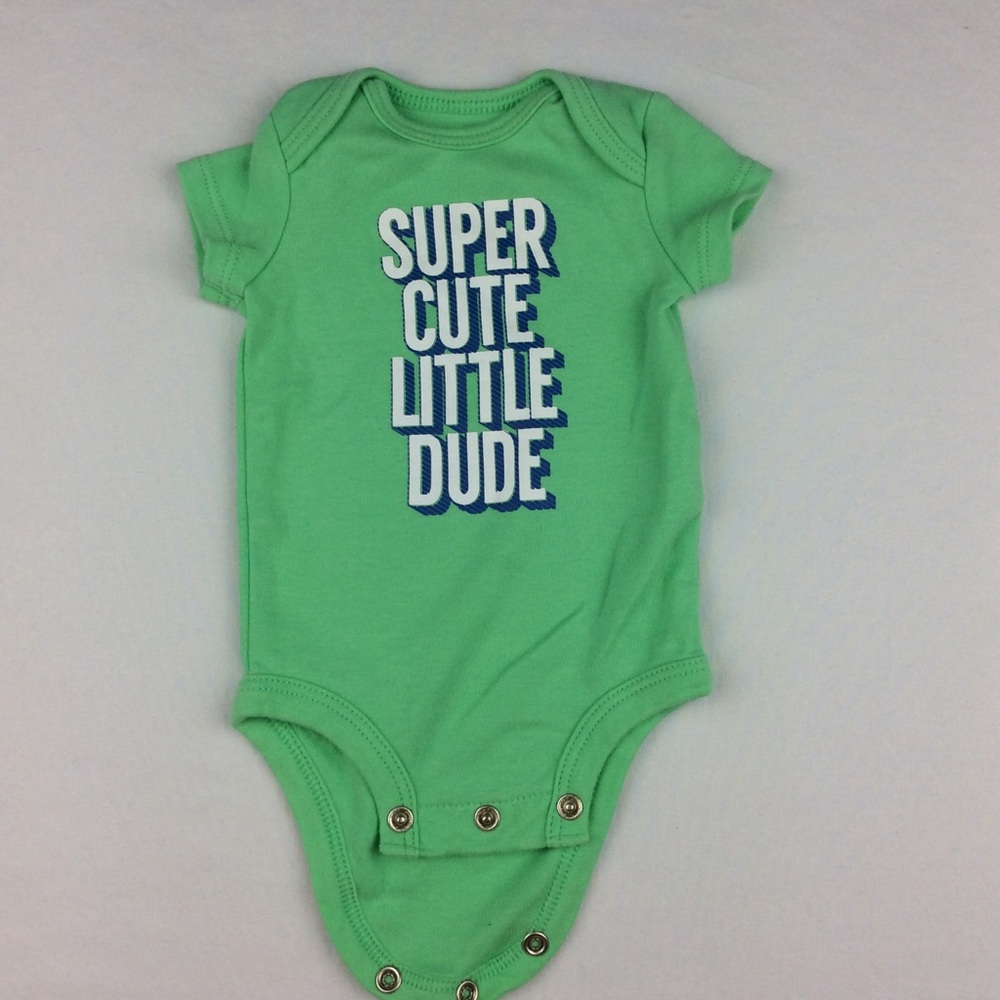 🍼 6/$18 Green Bodysuit Super Cute Lil Dude”